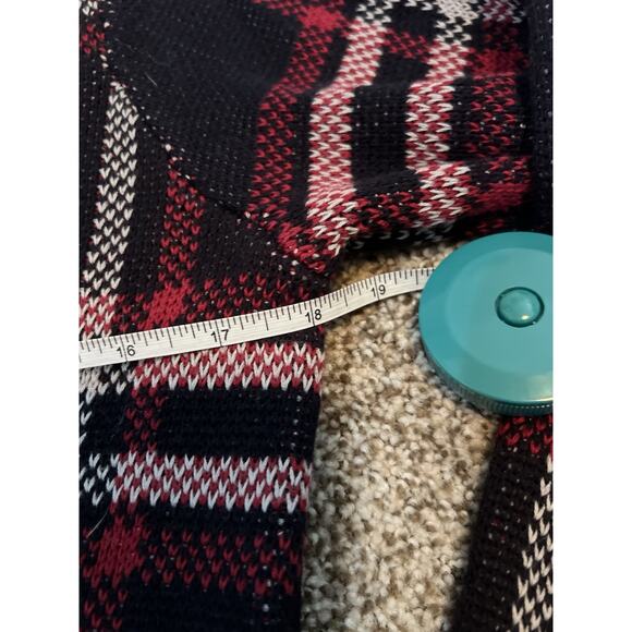 MOON & MADISON Windowpane Plaid Open Knit Cardigan Sweater—SZ. Small - Picture 5 of 7